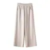 Novas calças casuais da Bohang: Calças casuais femininas leves, luxuosas, de perna reta, modelagem solta, quentes, com forro de fleece e cintura elástica