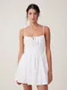 Novo Vestido Curto de Suspensório de Verão, Vestido Curto Branco Estilo Fada com Ajuste na Cintura, Estilo Europeu e Americano da Amazon, Elegante e Estiloso