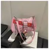 Moda Estilo Coreano Tendencia Callejera Bolso Grande de Remaches con Cadena de Personalidad para Hombro Debajo del Brazo Cruzado para Mujer