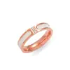 Anillo para Mujer Anillo de Concha con Tres Diamantes Estilo Nuevo Simple y Moderno Acero de Titanio Chapado en Oro de 18K Anillo para el Dedo Índice Joyería Ins para Mujer