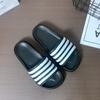 Zapatillas de mujer sin cordones, nuevas de verano, informales, a rayas, con suela gruesa, para interior y exterior, para parejas, zapatillas de hotel rojas
