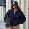 Chaqueta de Trabajo Moderna de Corte Holgado con Cuello Solapa para Mujer, Nuevo Abrigo Casual Simple de Algodón Puro Otoño/Invierno 2026 para Mujer