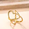 Joyería Popular Transfronteriza de Acero Inoxidable, Diseño de Moda, Anillo Chapado en Oro de 18 Quilates, Anillo Irregular de Acero de Titanio Prensado en Aceite al por Mayor