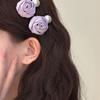 Estilo Coreano Nuevo Celebridad de Internet Estilo Francés Hecho a Mano Flor Rosa Flequillo Accesorios para el Cabello Parte Trasera del Cabello Corea del Sur Clip Lateral Pinza para el Cabello