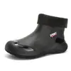 Botas de lluvia para hombre de caña baja, zapatos impermeables para exteriores sin cordones, zapatos de goma ligeros antideslizantes de PVC para hombre, zapatos de agua