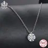 Collar Aiful Classic de Moissanita de 1 Quilate Cadena de Clavícula Chapada en Platino de Plata de Ley S925 Regalo para Novia Colgante de Joyería
