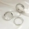 Joias Transfronteiriças Europeias e Americanas, Conjunto de Pulseira Elegante de Arco Oval, Anel Aberto Criativo em Forma de Gota para Mulheres