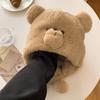 Orelhas de Urso Fofas Chapéu Lei Feng Acolchoado Feminino Aquecimento de Inverno Espessado Mais Fácil de Combinar Chapéu de Orelha para Ciclismo Chapéu Pulôver Baotou