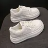 Nuevos Zapatos de Mujer para Primavera y Otoño, Tenis Blancos Transpirables, Zapatos Deportivos Versátiles de Suela Gruesa Estilo Coreano, Zapatos Casuales de Tabla, Zapatos de Moda B309