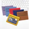 Portatarjetas de Cuero para Llevar en el Bolsillo Transfronterizo Ranura Grande para Tarjetas Portatarjetas Pequeño Ranura Múltiple para Tarjetas Compacto de Cuero PU para Mujer Portatarjetas