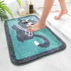 Alfombra de Piso para Baño, Dibujos Animados Lindos, Antideslizante para el Hogar, Fácil de Cuidar, Alfombrilla para Pies de Imitación Cachemir, Alfombra de Piso Absorbente de Agua y Resistente a la Suciedad para Baño