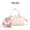 Bolsa Estilo Boston Coreana Fofa Feminina Nova Tendência Moda Texturizada de Mão Transversal Mini Bolsa