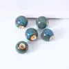 Cuentas redondas de cerámica con esmalte floral de Jingdezhen con agujeros grandes, accesorios de joyería vintage, materiales para ensartar para collares hechos a mano, cuentas sueltas de lunares