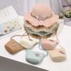 Sombrero de paja para niños para niñas de verano primavera salida ala grande protección solar sombrero para el sol Sombrero fresco para el sol sombrerito de princesa para niña playa