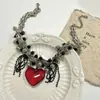 Collar de Borlas Rojas Amor Dulce Chica Picante Moda Lujo Ligero Industria Pesada Cadena de Clavícula de Gama Alta Joyería de Diseño Nicho