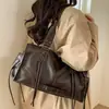 Bolsa Boston temática de motocicleta transfronteiriça, bolsa de ombro de couro macio da moda, bolsa tote de grande capacidade, bolsa transversal retrô para mulheres, atacado