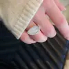 Anel Irregular Estilo Old Money Moda Jade Sintético, Toque de Luxo Leve High-End, Anel Ajustável Personalizado Empilhável para Dedo Indicador