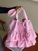Bolso versátil de lona a cuadros, bolso tipo cubo de encaje de gran capacidad, bolso tote pequeño para artículos varios de chica commuter, bolso tote lindo