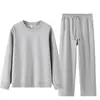 Nuevo conjunto de sudadera de algodón chino con cuello redondo y pantalones rectos para otoño e invierno, unisex, admite impresión personalizada, compra al por mayor para estudiantes