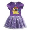 Meninas vestido 2022 verão novo Wangwang equipe Crianças fino princesa vestido menina menina saia de malha doce
