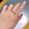 Zhuozhifan 2023 Nuevo Modelo Anillo de Plata de Ley S925 Moda Piedra Preciosa de Color Esmeralda Artificial Fila de Diamantes Estilo Personalizado Moda para Mujer