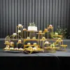 Decoraciones Europeas para Mesa de Postres Bandeja para Pastel de Cumpleaños Soporte de Exhibición Set de Decoración para Boda Accesorios Mesa para Comida Fría Pausa para el Té