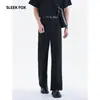 Calça de Terno Masculina de Alta Rua Americana com Caimento Simples em Forma de Lâmina, Nova Coleção de Outono, Cor Sólida, Não Amassa, Toque de Luxo, Micro-Flare, Longa