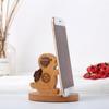 Soporte Creativo Perezoso para Teléfono Móvil Madera Dibujo Animado Perro Cervatillo Soporte para Teléfono Móvil Madera Maciza Pony Escritorio Soporte para Teléfono Móvil Grabado