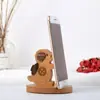 Suporte de celular para mesa, suporte de celular de madeira para preguiçosos, suporte de animal de desenho animado de porco, presente com logotipo personalizado
