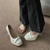 Salto Alto Estilo Fada para Mulheres 2023 Primavera/Verão Novo Design de Nicho Bico Quadrado Francês Sapatos Elegantes Tamanho Grande