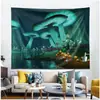 Tapeçaria Floresta de Cogumelos Luminosos Transfronteiriça Decoração de Atmosfera para Casa Tapeçaria de Parede Estilo Ins Tecido para Pendurar na Parede de Fundo