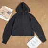 Série Scub Hoodie Feminino de Waffle de Modal com Zíper Curto para Esportes ao Ar Livre Casual Solto Jaqueta de Yoga