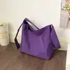 Bolsa Transversal Personalizada de Grande Capacidade para Mulheres, Bolsa de Ombro Único em Lona Xadrez para Sobrancelha, Bolsa Tote Elegante de Cor Sólida para Aula e Deslocamento