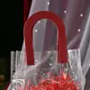 Bolsa de regalo de Navidad bolso de mano transparente de PVC bolsa pequeña para snacks regalo de Nochebuena Bolsa de regalo de manzana con mano en stock