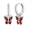 Amazon Transfronterizo Nuevo Producto Aretes de Aro Mariposa Plateados Aretes Personalizados con Piedra de Nacimiento Joyería para Fiestas Navideñas Regalos para Mujeres