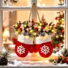 Meia de Natal transfronteiriça novo produto Guirlanda de Meia de Natal Guirlanda de luva de Natal artesanato de resina com luz