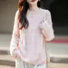 Nuevo Suéter de Punto de Lana Cachemira Otoño/Invierno 2026 Cuello Redondo Manga Larga Trenzado Color Sólido Parte Superior de Lana Cepillada