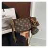 Bolsa Pequena Quadrada Corrente Flor Antiga Luxo Leve Feminina 2026 Novo Estilo Versátil de Alta Qualidade Bolsa Envelope Três em Um Bolsa de Ombro Transversal