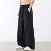 Pantalones de Pierna Recta de Seda Helada para Hombre de Verano, Corte Holgado, Pierna Ancha, Alta Calidad, Estilo Fresco y Deportivo