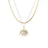 Collar con Colgante Ojo del Diablo Personalizado Estilo Europeo y Americano Acero Inoxidable No se Desvanece Lujo Ligero Joyería de Alto Nivel de Comercio Exterior Venta al por Mayor