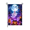 Bandeira de jardim de Halloween temu Amazon transfronteiriça poliéster linho decoração de quintal bandeira em forma de leque com listras