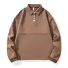 Ropa de Hombre Shanggu 2026 Sudadera tipo Polo de Manga Larga con Cuello para Hombre, Holgada, Moderna, Cómoda, Tendencia, Top para Hombre
