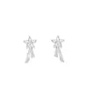 Pendiente de Estrella Femenino Plata S999 Simple Moda Commuter Clavo de Hueso de Oreja Diseño de Nicho Sentido Tornillo Elegante Oreja