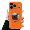 Cristal tipo Hielo Adecuado para iPhone 17 Pro Max Funda Anticaídas para Teléfono con Espejo Giratorio y Soporte Magnético para Serie Apple 16