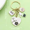 Llavero colgante de aleación de gota de aceite estilo coreano transfronterizo, llavero de cadena de perlas para bolso de mujer