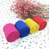 Ancho 6cm rollo de lino de color sólido 2M/rollo tela de yute arpillera hecho a mano DIY caja de regalo de Navidad tiras de lino decorativas