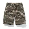 Bermuda Camuflada Masculina, Nova Moda de Verão Marca Tendência Roupa de Trabalho Calça de Cinco Pontos com Múltiplos Bolsos, Tamanho Grande, Caimento Solto, Calça Esportiva de Perna Reta de Comprimento Médio