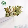 Ramo Pequeño de Hortensia Rosa Té Estilo Europeo, Flores de Seda Estilo Pastoral, Flores Artificiales para Hogar, Sala de Estar, Cafetería, Decoración de Mesa de Comedor