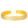 Pulsera de patrón martillado método antiguo sutra del corazón apertura para dama cobre chapado en oro sólido versión ancha de los primeros fabricantes de joyería al por mayor