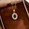 Prata Esterlina S925 Luxo Leve Vintage Bicolor Oval Full Diamond Bezel Setting Pingente para Montagem de Joias DIY Acessórios de Pingente